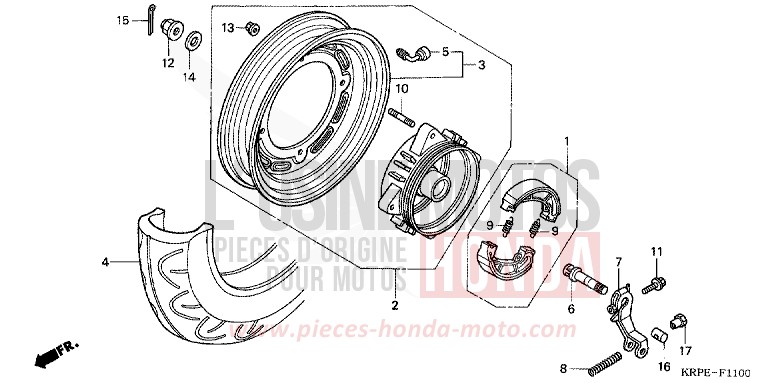 REAR WHEEL for SCV LEAD FORCE SILVER METALLIC (NH411) from 2005